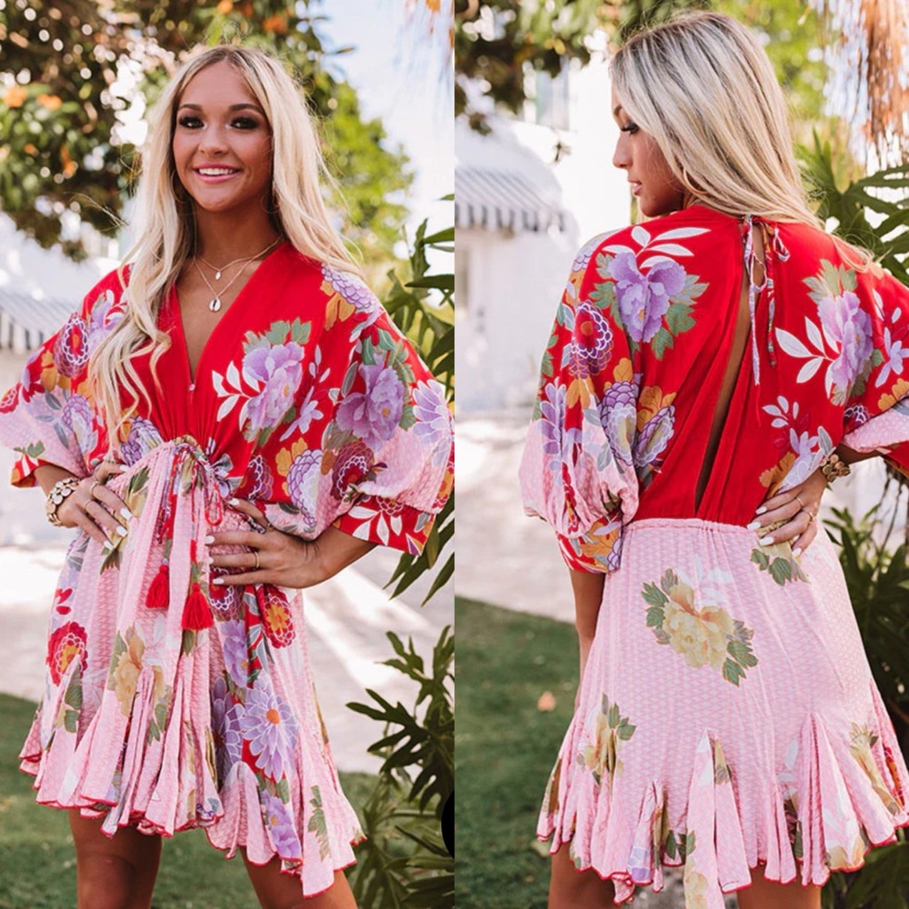 AAKAA PASSION TEA FLORAL DRESS